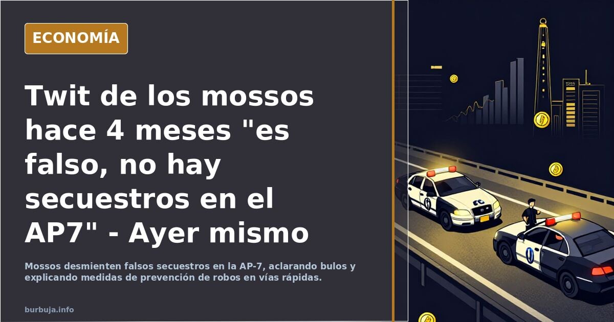 Twit de los mossos hace 4 meses "es falso, no hay secuestros en el AP7" - Ayer mismo se produce un secuestro perpetrado por falsos policias en la AP7