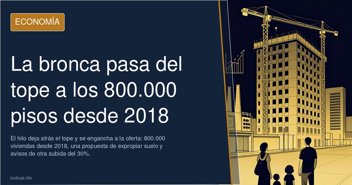 La bronca pasa del tope a los 800.000 pisos desde 2018