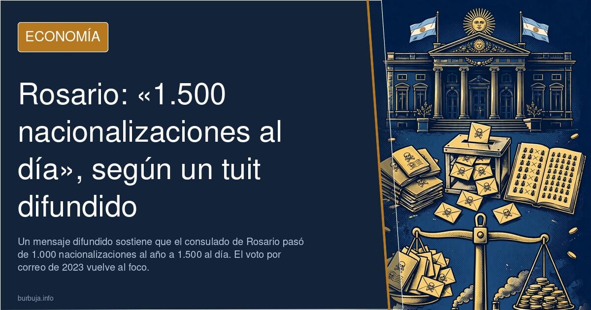Ilustración editorial con gráficos y sellos consulares sobre el censo electoral y las nacionalizaciones en el consulado de Ro