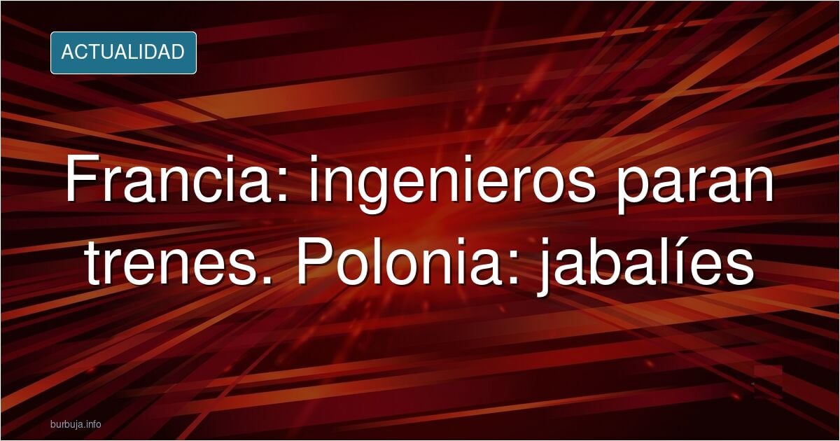 En Francia, los trenes son detenidos por ingenieros. En Polonia, por jabalíes