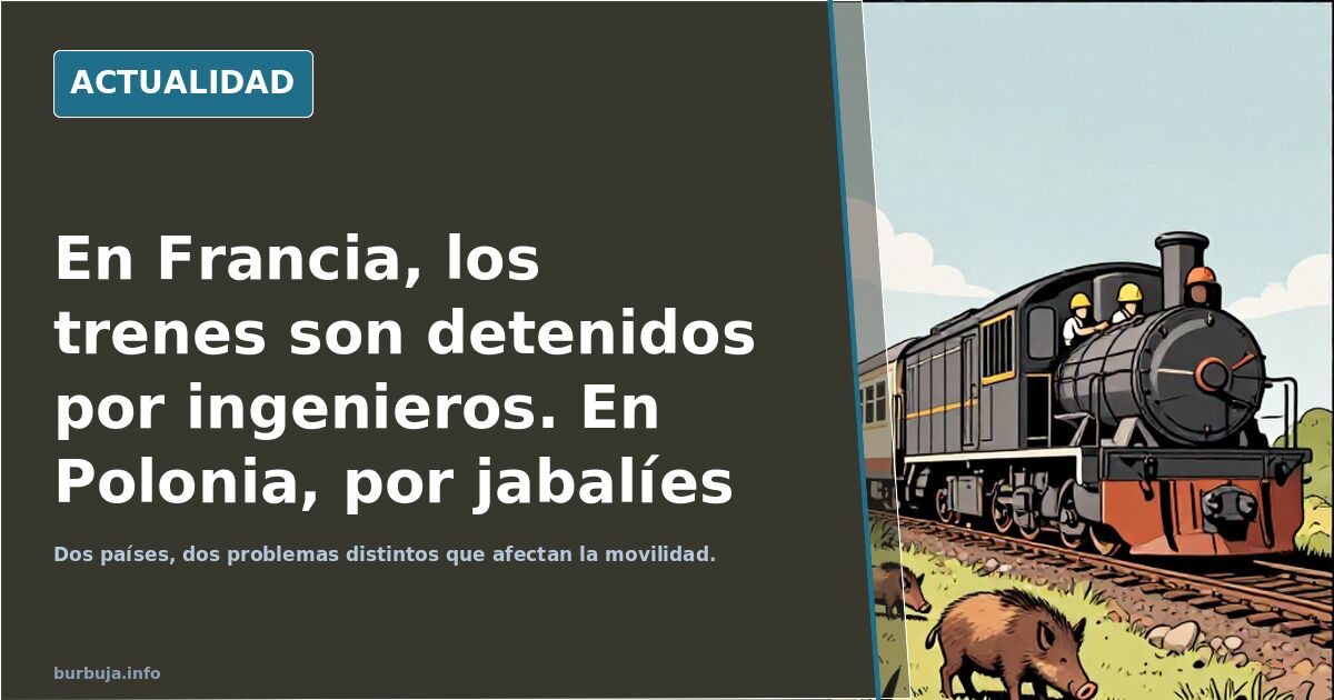 En Francia, los trenes son detenidos por ingenieros. En Polonia, por jabalíes