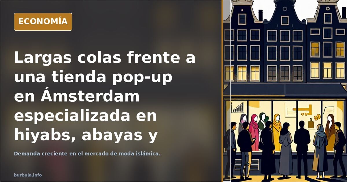 Largas colas frente a una tienda pop-up en Ámsterdam especializada en hiyabs, abayas y jimar