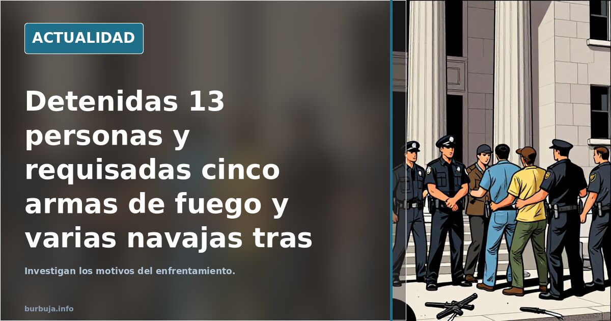 Detenidas 13 personas y requisadas cinco armas de fuego y varias navajas tras una batalla campal frente a los juzgados de Plaza Castilla