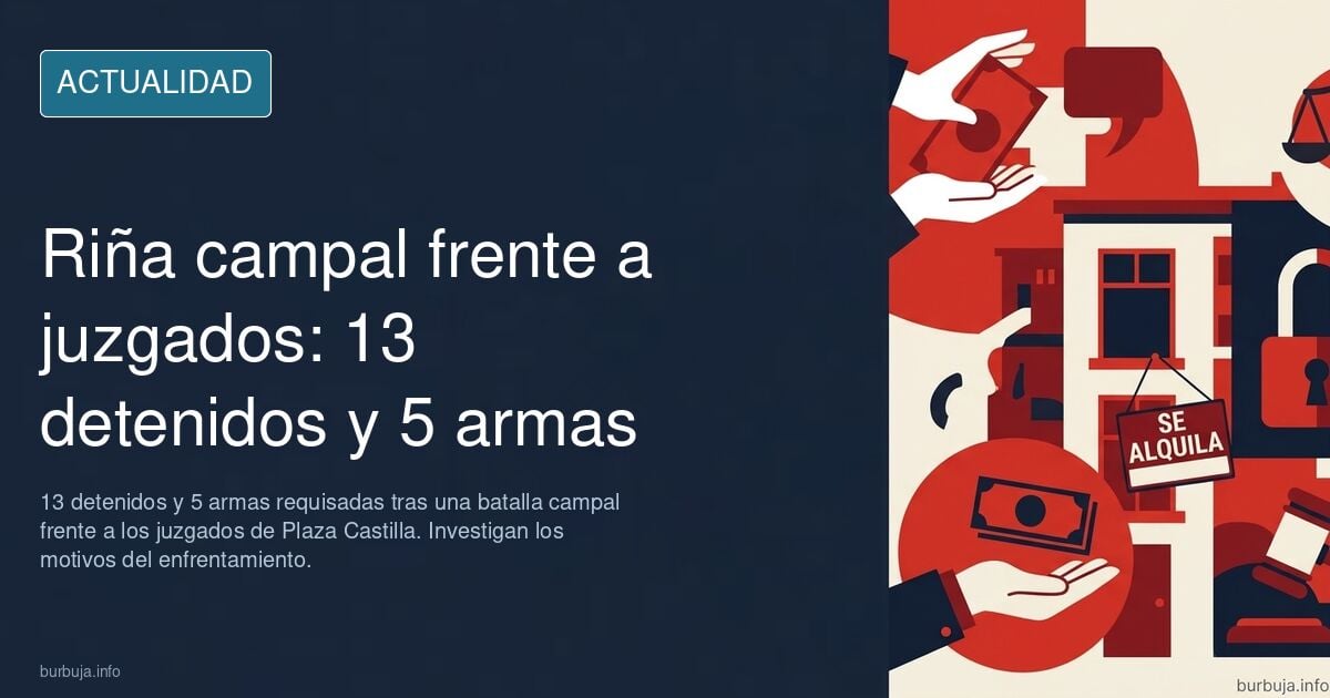 Detenidas 13 personas y requisadas cinco armas de fuego y varias navajas tras una batalla campal frente a los juzgados de Plaza Castilla