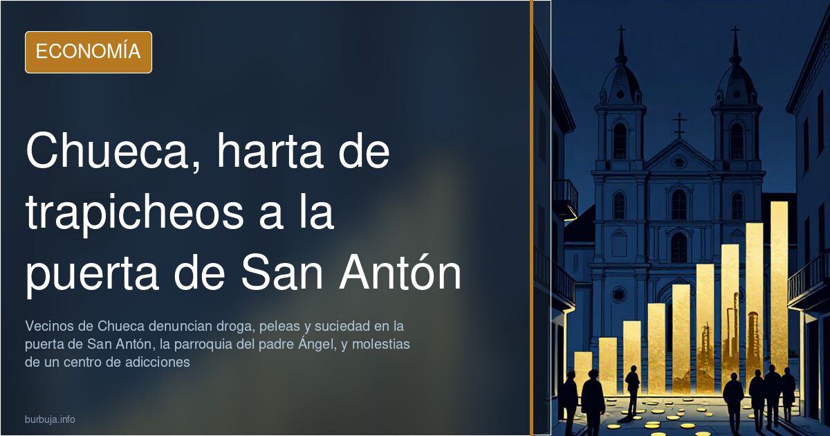 Fachada de la parroquia de San Antón en Madrid entre edificios, con viandantes en la acera junto a la calle Hortaleza