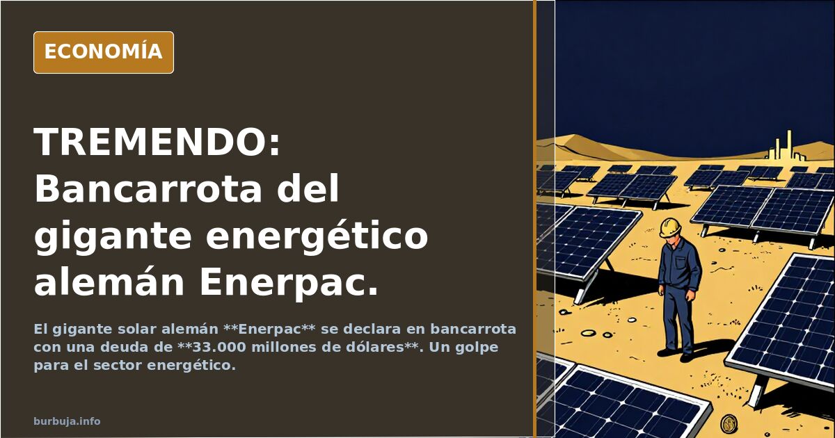 TREMENDO: Bancarrota del gigante energético alemán Enerpac.