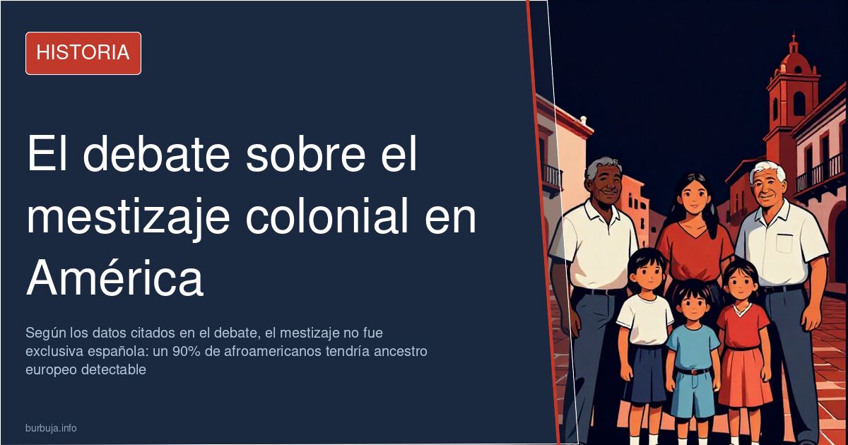 Ilustración de colonos europeos y mujeres indígenas en una colonia americana