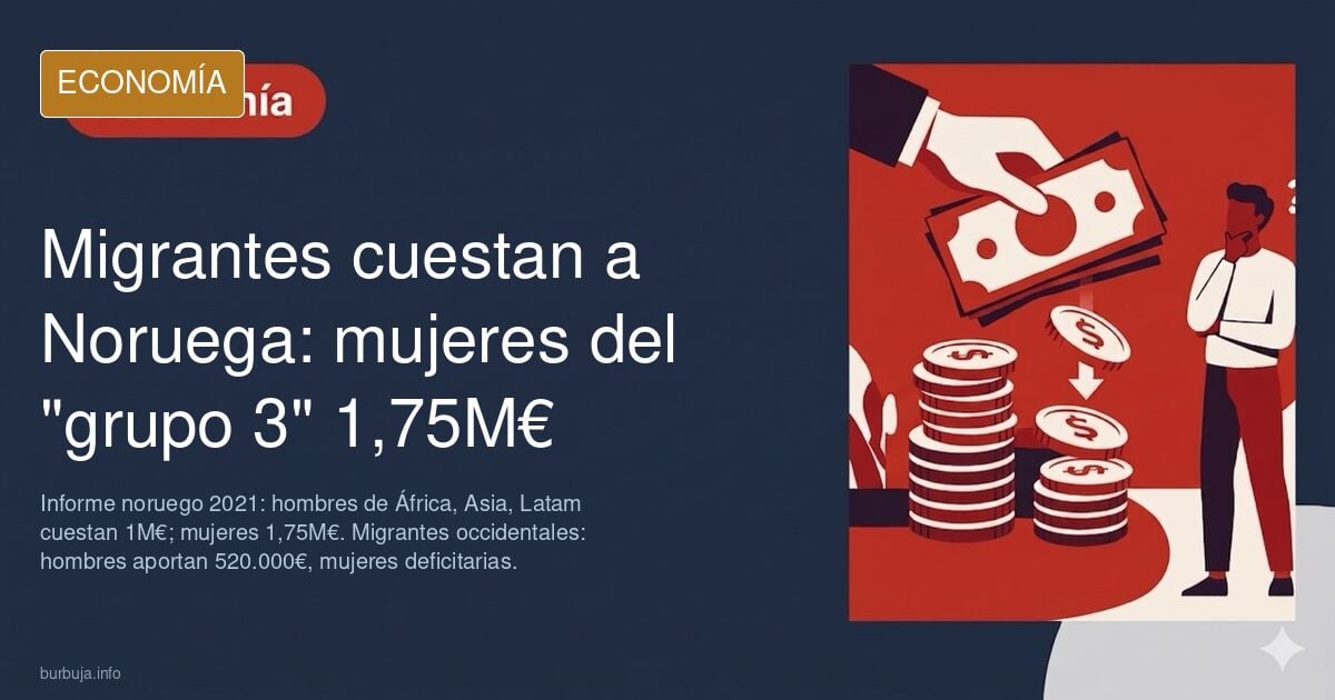 Informe noruego 2021 sobre el coste de los forasteros, salen carísimos, y más si son muyeres