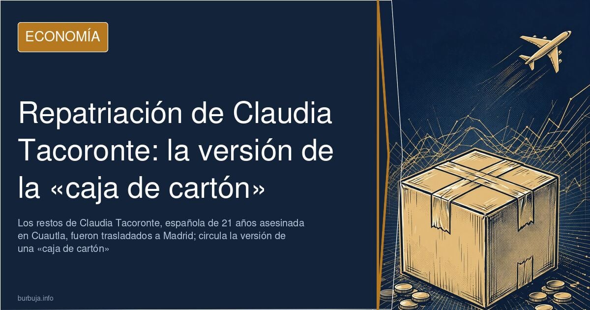 Caja de cartón rotulada con datos de un traslado internacional de restos, símbolo de los protocolos y costes de la repatriaci