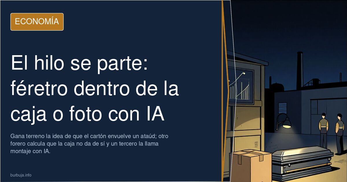 El hilo se parte: féretro dentro de la caja o foto con IA