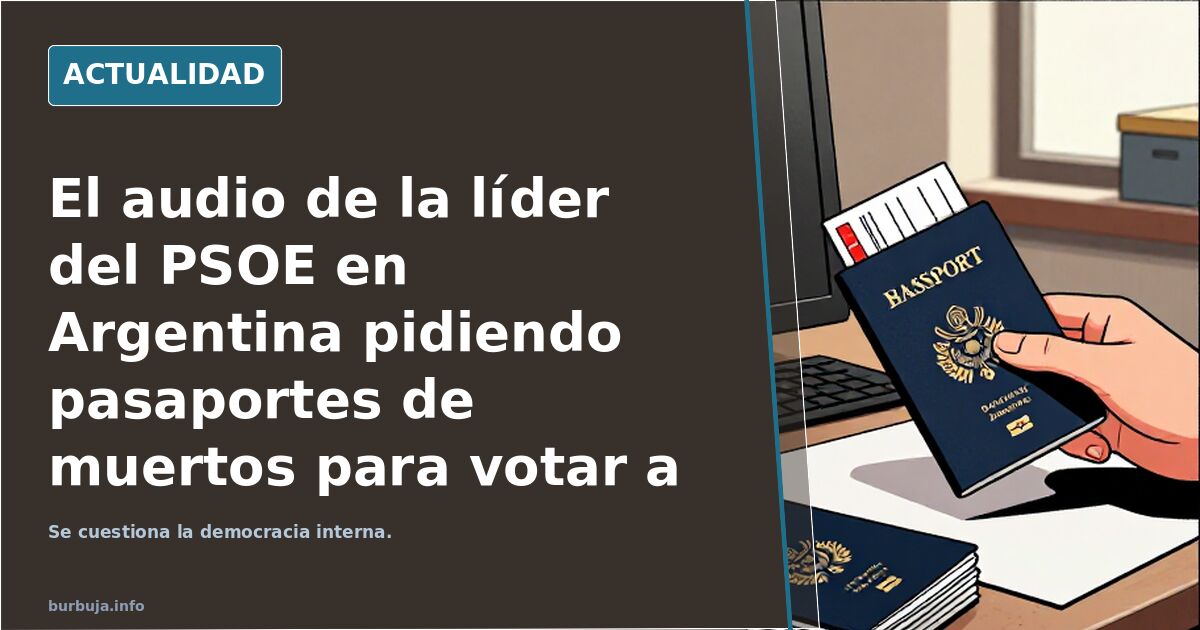 El audio de la líder del PSOE en Argentina pidiendo pasaportes de perecidos para votar a Sánchez por correo en 2023 Los militantes del PSOE argentino de