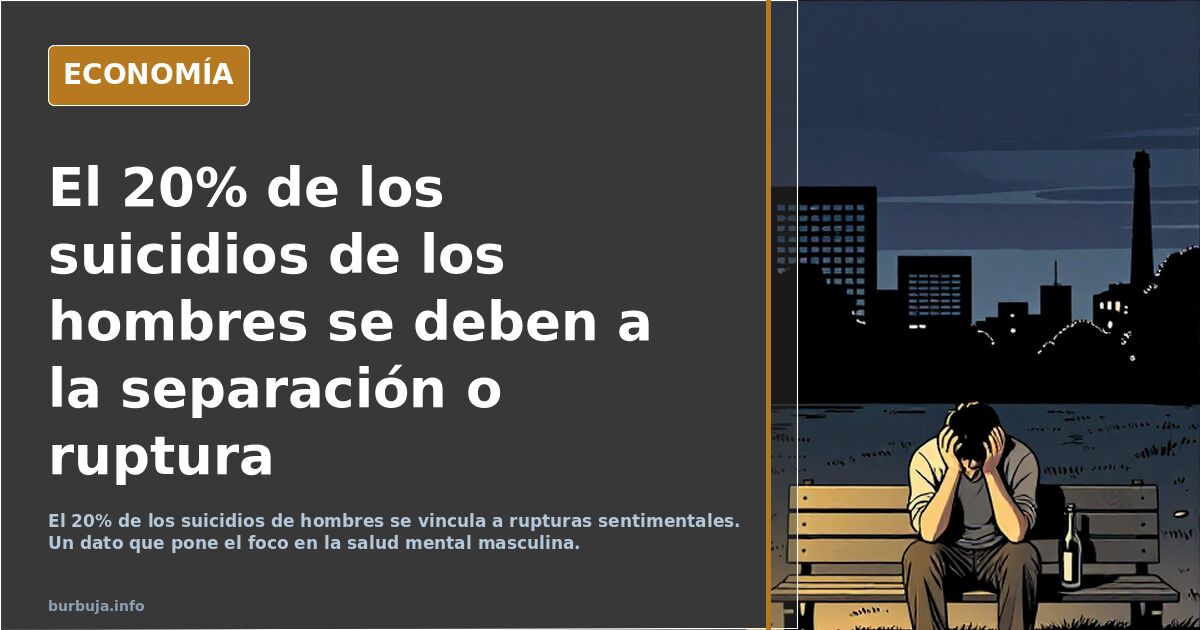 El 20% de los suicidios de los hombres se deben a la separación o ruptura