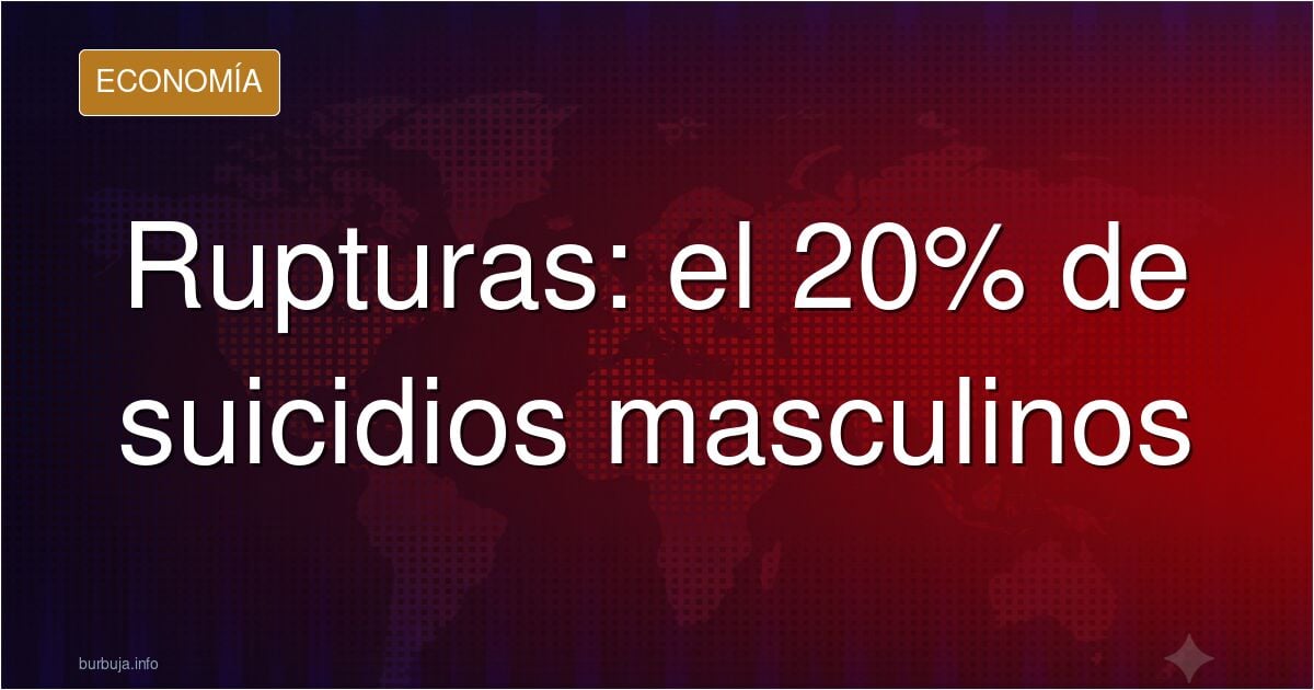 El 20% de los suicidios de los hombres se deben a la separación o ruptura