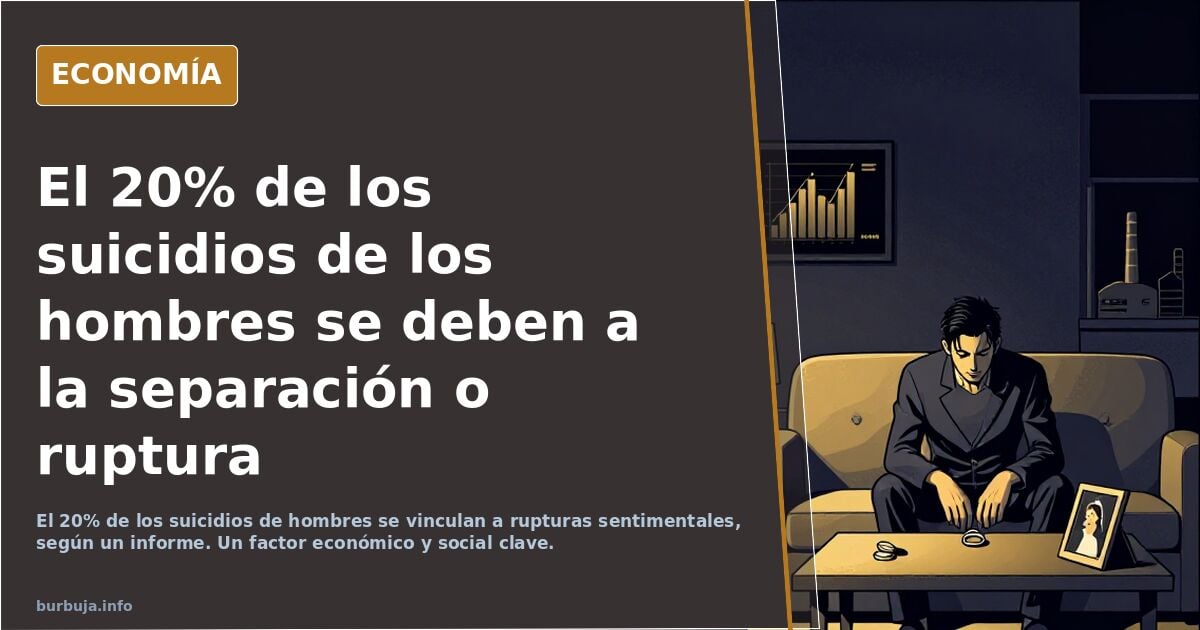 El 20% de los suicidios de los hombres se deben a la separación o ruptura