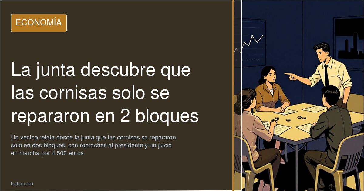 La junta descubre que las cornisas solo se repararon en 2 bloques