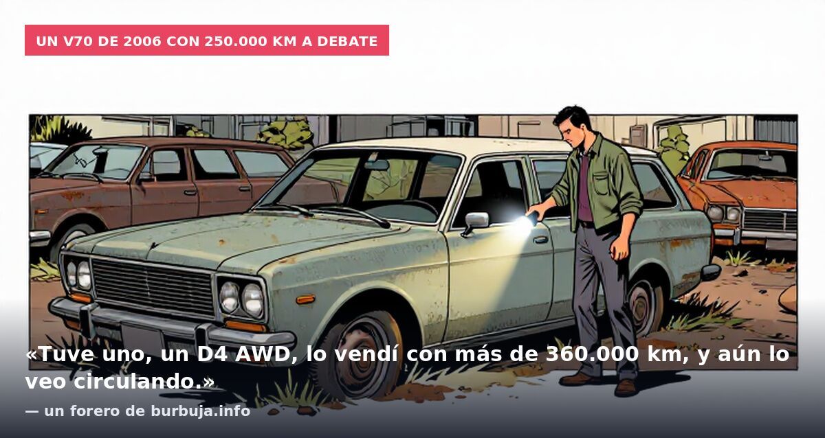 Un V70 de 2006 con 250.000 km a debate: «Tuve uno, un D4 AWD, lo vendí con más de 360.000 km, y aún lo veo circulando.» — un forero de burbuja.info