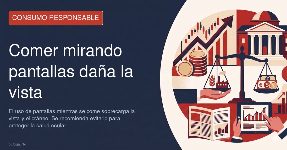 Mirar pantallas mientras comes destroza la vista, ya que el craneo hace doble esfuerzo muscular/sanguineo