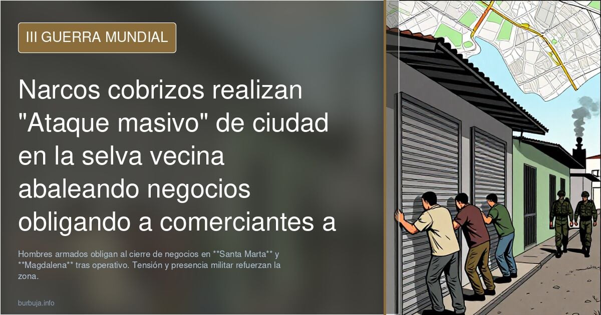 Narcos cobrizos realizan "Ataque masivo" de ciudad en la selva vecina abaleando negocios obligando a comerciantes a cerrar