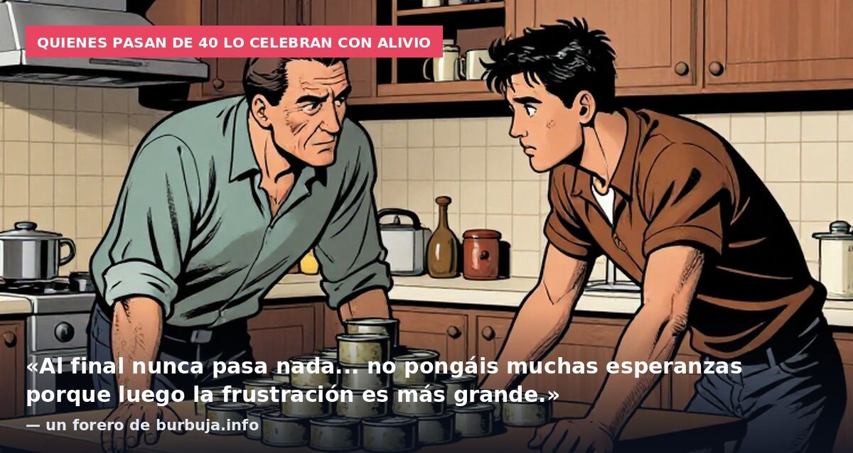 Quienes pasan de 40 lo celebran con alivio: «Al final nunca pasa nada... no pongáis muchas esperanzas porque luego la frustración es más grande.» — un forero de burbuja.info