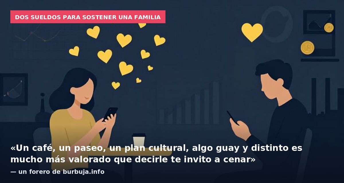 Dos sueldos para sostener una familia: «Un café, un paseo, un plan cultural, algo guay y distinto es mucho más valorado que decirle te invito a cenar» — un forero de burbuja.info