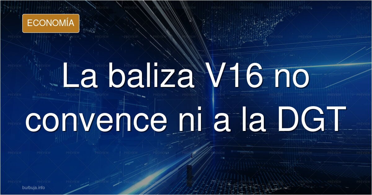 baliza V16 de emergencia encendida en el arcén de una carretera española a plena luz del día