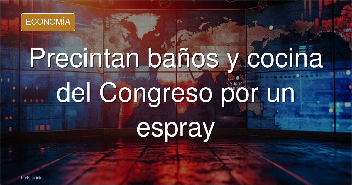 Pasillo del Congreso de los Diputados con la zona de baños precintada tras el incidente del gas pimienta en el hemiciclo