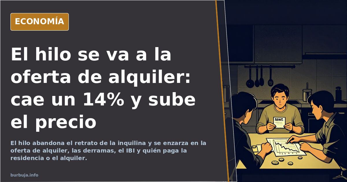 El hilo se va a la oferta de alquiler: cae un 14% y sube el precio