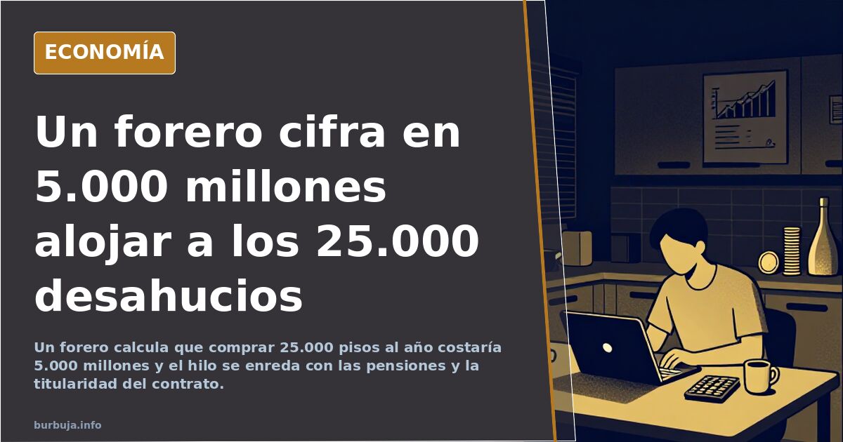 Un forero cifra en 5.000 millones alojar a los 25.000 desahucios