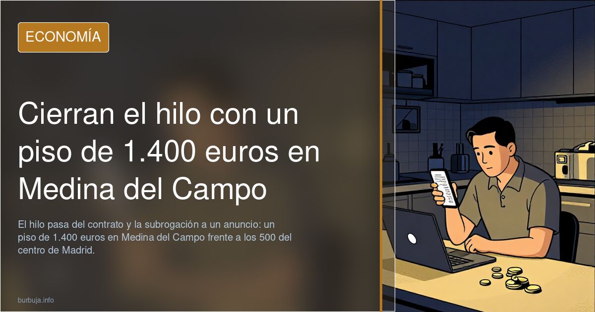 Cierran el hilo con un piso de 1.400 euros en Medina del Campo