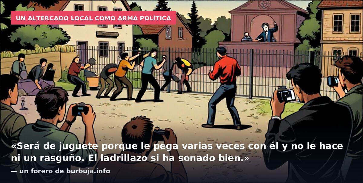 Un altercado local como arma política: «Será de juguete porque le pega varias veces con él y no le hace ni un rasguño. El ladrillazo si ha sonado bien.» — un forero de burbuja.info