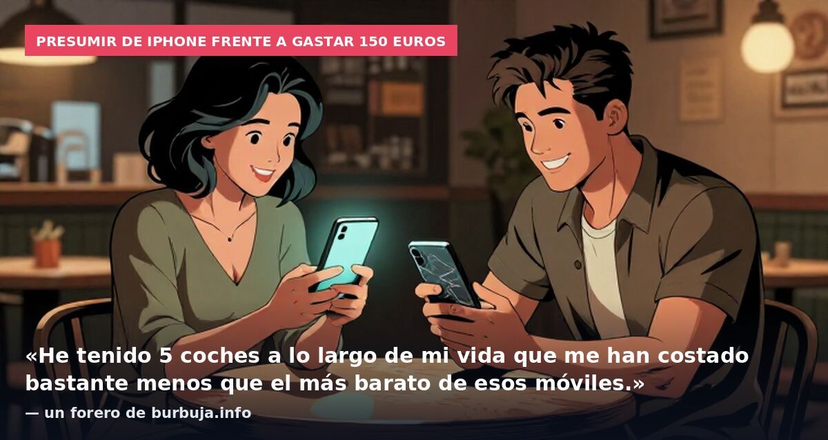Presumir de iPhone frente a gastar 150 euros: «He tenido 5 coches a lo largo de mi vida que me han costado bastante menos que el más barato de esos móviles.» — un forero de burbuja.info