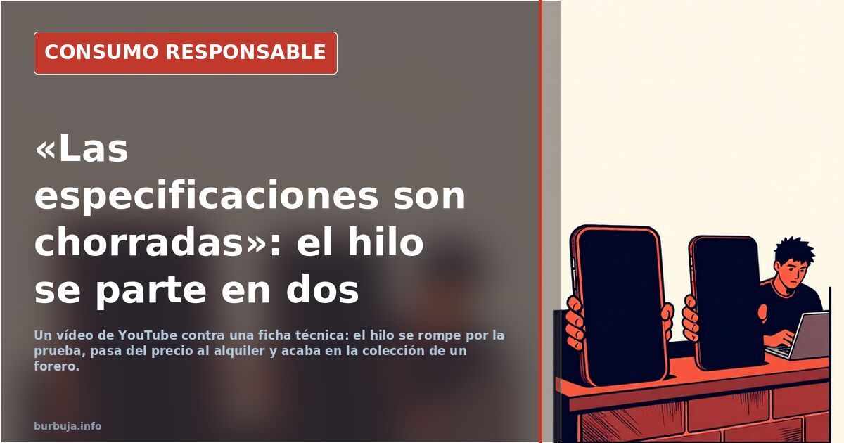 «Las especificaciones son chorradas»: el hilo se parte en dos