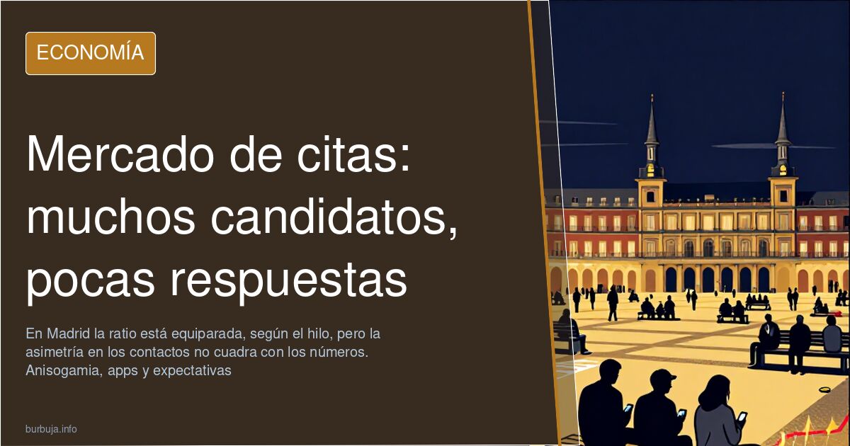 Ilustración sobre la asimetría en el mercado de citas, con dos móviles: uno con notificaciones y otro en silencio