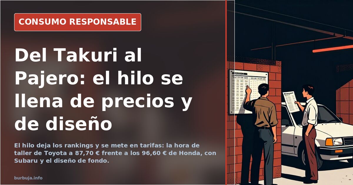 Del Takuri al Pajero: el hilo se llena de precios y de diseño
