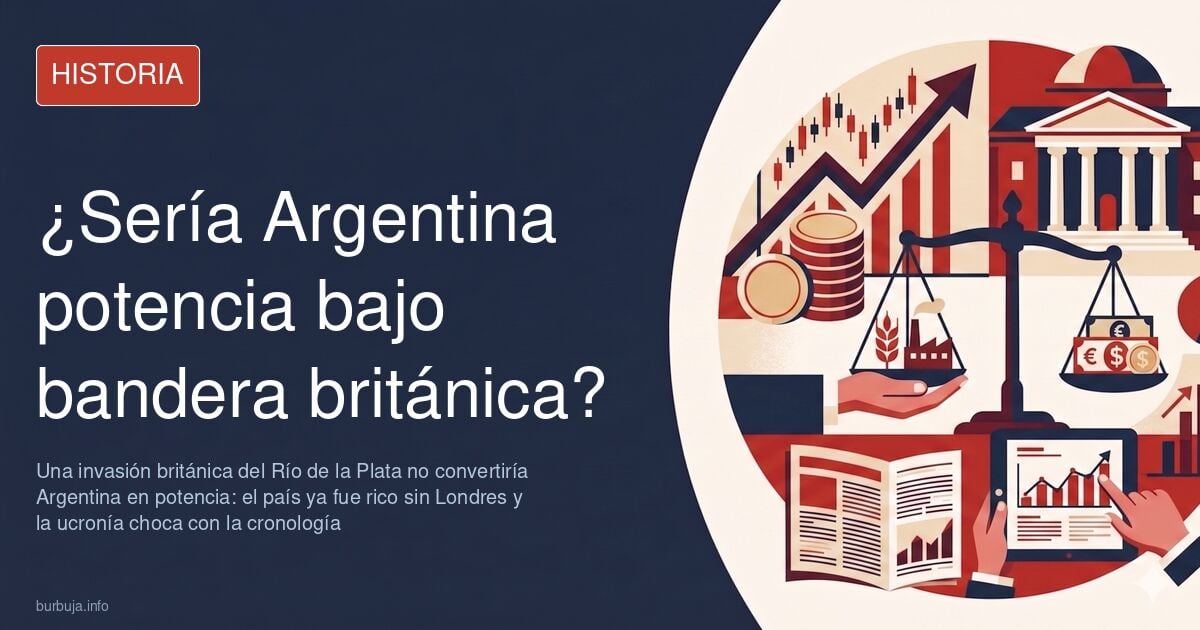 Mapa antiguo del Río de la Plata con una bandera británica superpuesta en la recreación de la ucronía de New Arcadia