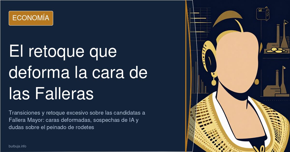 Mosaico de retratos de candidatas a Fallera Mayor 2027 junto a una cámara réflex y un objetivo de retrato
