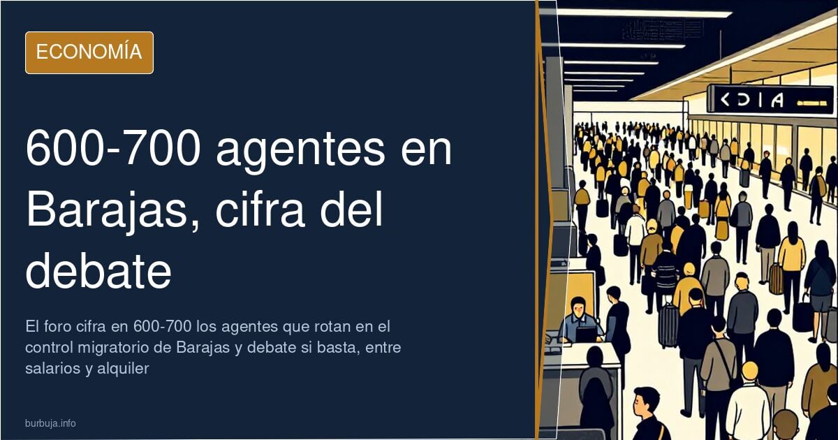 Ilustración editorial de una ciudad con gráficos de alquiler y flujos migratorios, paleta azul marino y dorado