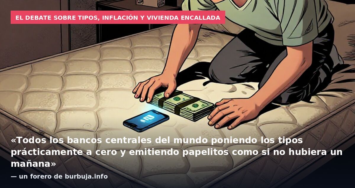 El debate sobre tipos, inflación y vivienda encallada: «Todos los bancos centrales del mundo poniendo los tipos prácticamente a cero y emitiendo papelitos como si no hubiera un mañana» — un forero de burbuja.info