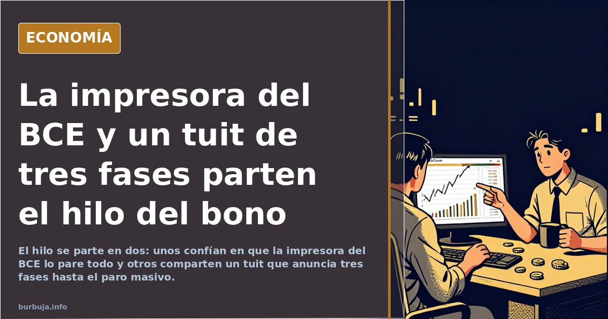 La impresora del BCE y un tuit de tres fases parten el hilo del bono