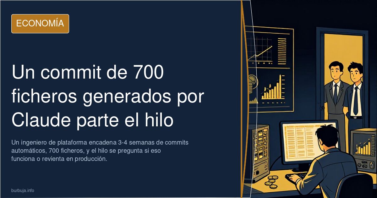 Un commit de 700 ficheros generados por Claude parte el hilo
