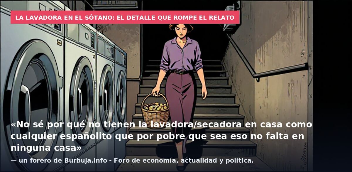 La lavadora en el sótano: el detalle que rompe el relato: «No sé por qué no tienen la lavadora/secadora en casa como cualquier españolito que por pobre que sea eso no falta en ninguna casa» — un forero de Burbuja.info - Foro de economía, actualidad y