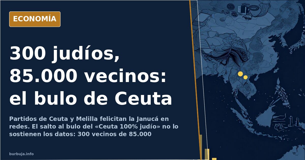 Edificio institucional en Ceuta con luces de Janucá y banderas, en el centro del bulo sobre la comunidad judía de la ciudad a