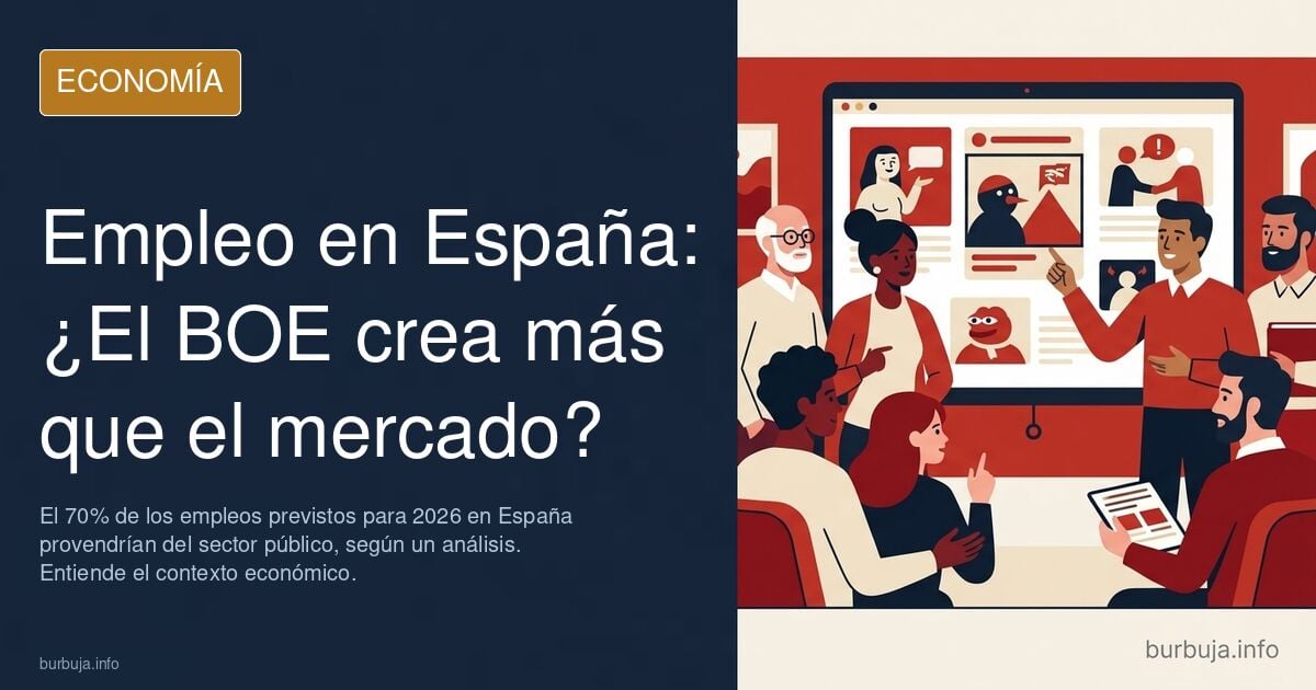 España y la engaña del empleo: "Siete de cada diez empleos de 2026 los crea el BOE, no el mercado"