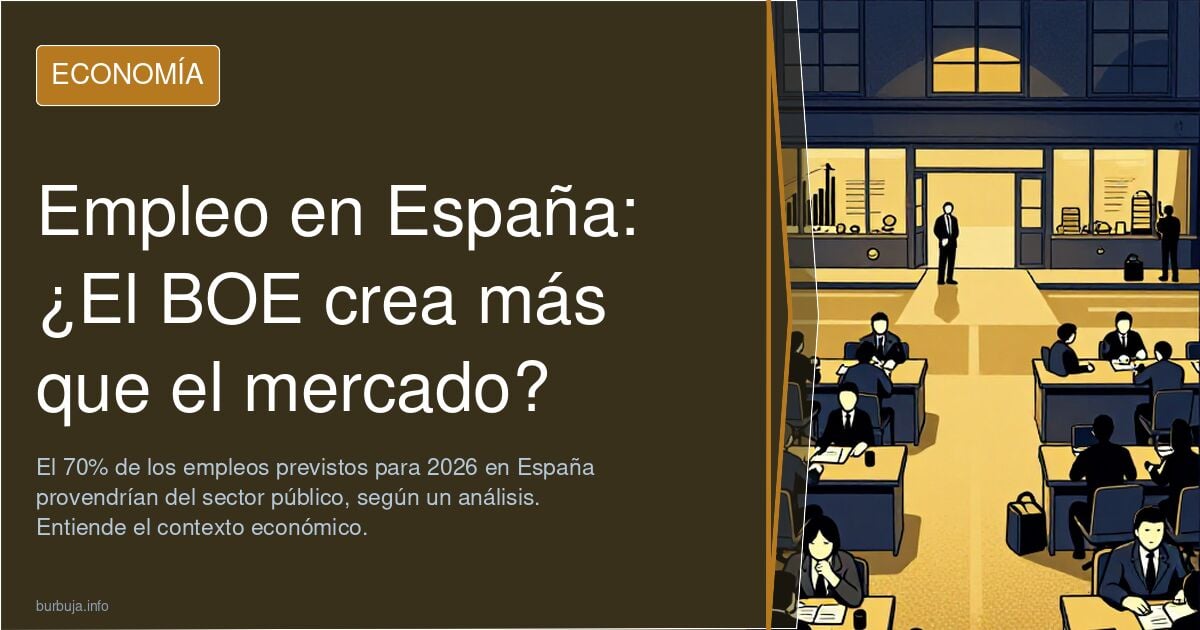 España y la engaña del empleo: "Siete de cada diez empleos de 2026 los crea el BOE, no el mercado"