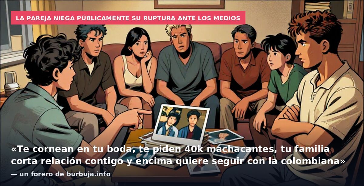 La pareja niega públicamente su ruptura ante los medios: «Te cornean en tu boda, te piden 40k machacantes, tu familia corta relación contigo y encima quiere seguir con la colombiana» — un forero de burbuja.info
