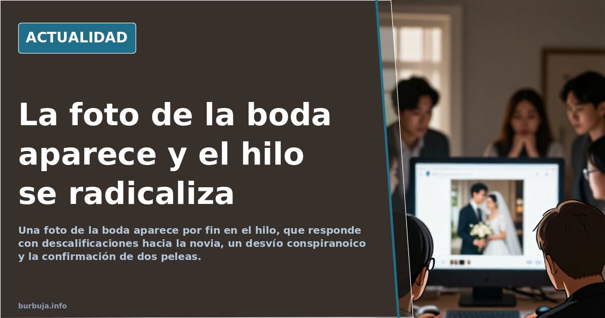 La foto de la boda aparece y el hilo se radicaliza