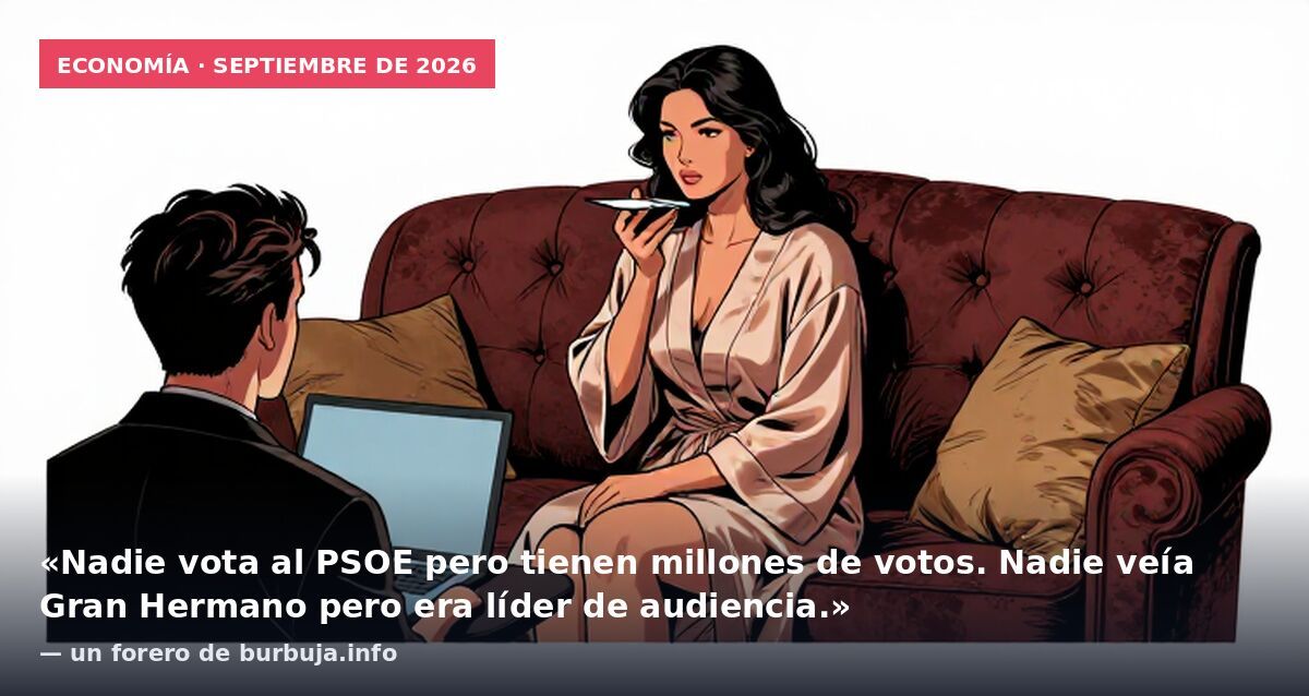 Economía · septiembre de 2026: «Nadie vota al PSOE pero tienen millones de votos. Nadie veía Gran Hermano pero era líder de audiencia.» — un forero de burbuja.info