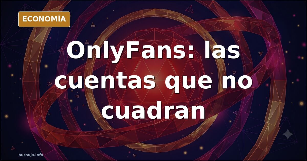 Gráfico de barras ascendentes junto a una calculadora sobre fondo azul oscuro, ilustrando las cuentas de OnlyFans