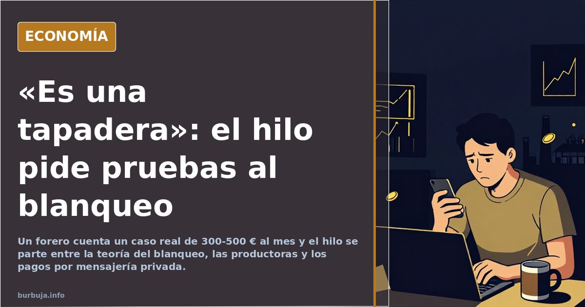 «Es una tapadera»: el hilo pide pruebas al blanqueo