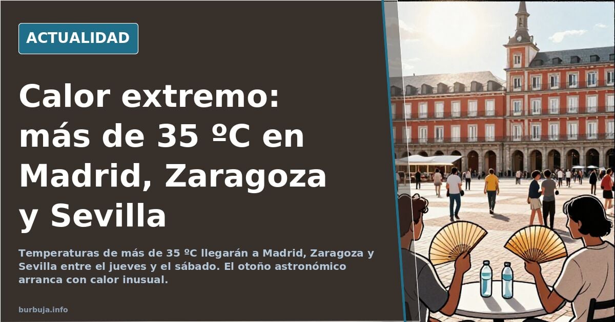 Más de 35 ºC: entre el jueves y el sábado las temperaturas tocarán techo en Madrid, Zaragoza y Sevilla
